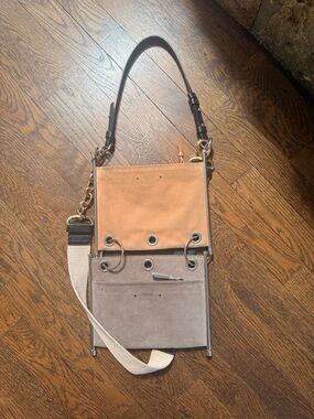 CHLOE Two-Tone Suede Bag in Camel and Taupe